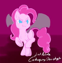 Size: 650x666 | Tagged: safe, artist:tivy, pinkie pie, bat pony, earth pony, pony, 30 minute art challenge, bat ponified, pinkiebat