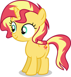 Size: 4616x5000 | Tagged: safe, artist:xebck, sunset shimmer, pony, unicorn, absurd resolution, backwards cutie mark, cute, daaaaaaaaaaaw, filly, filly sunset shimmer, hnnng, shimmerbetes, simple background, solo, transparent background, vector, weapons-grade cute, younger