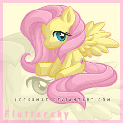 Size: 699x700 | Tagged: safe, artist:leeshmae, fluttershy, pegasus, pony, female, mare, pink mane, yellow coat