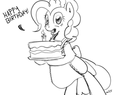 Size: 1024x768 | Tagged: safe, artist:nasse, pinkie pie, earth pony, pony, apron, cake, clothes