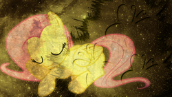 Size: 1920x1080 | Tagged: safe, artist:lktronikamui, fluttershy, pegasus, pony, female, mare, pink mane, wallpaper, yellow coat