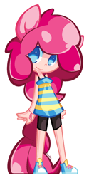 Size: 879x1761 | Tagged: safe, artist:lillynya, pinkie pie, converse, eared humanization, humanized, shoes, skinny, tailed humanization