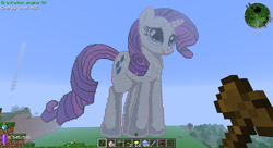 Size: 1280x698 | Tagged: safe, rarity, pony, unicorn, game screencap, minecraft, minecraft pixel art, pixel art