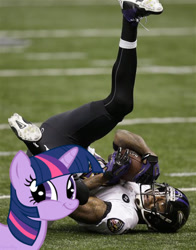 Size: 402x512 | Tagged: safe, derpibooru import, twilight sparkle, american football, baltimore ravens, jacoby jones, nfl, ravens, super bowl, super bowl xlvii, twiface