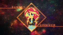 Size: 1920x1080 | Tagged: safe, artist:dadrian, artist:minhbuinhat99, artist:xebck, artist:zummerfish, sunset shimmer, equestria girls, solo, vector, wallpaper