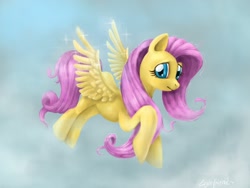 Size: 1600x1200 | Tagged: safe, artist:eaglefriend, fluttershy, pegasus, pony, female, mare, pink mane, solo, yellow coat