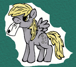 Size: 360x318 | Tagged: safe, artist:feogirl67, derpy hooves, pegasus, pony, female, letter, mare, mouth hold, solo