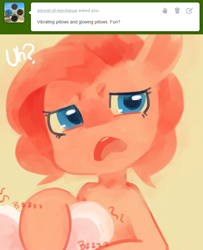 Size: 650x800 | Tagged: dead source, safe, artist:dhui, pinkie pie, earth pony, pony, pillow, tired pie