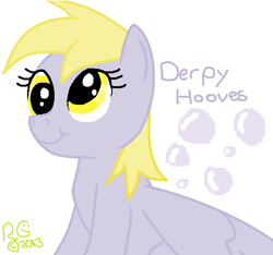 Size: 532x497 | Tagged: safe, artist:beccawolf898, derpy hooves, pegasus, pony, bubble, female, mare, solo