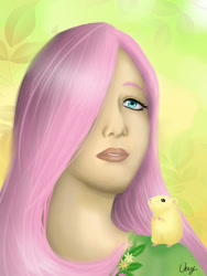 Size: 774x1032 | Tagged: safe, artist:verygood91, fluttershy, hamster, humanized, solo