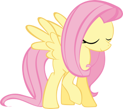 Size: 3000x2654 | Tagged: safe, artist:theshadowstone, fluttershy, pegasus, pony, simple background, solo, transparent background, vector