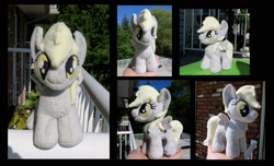 Size: 1145x698 | Tagged: safe, artist:fireflytwinkletoes, derpy hooves, cute, filly, hand, irl, photo, plushie, solo