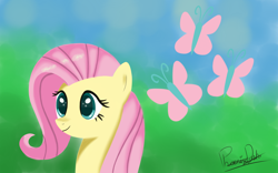 Size: 1920x1200 | Tagged: safe, artist:phoenixdash, fluttershy, pegasus, pony, female, mare, pink mane, solo, yellow coat