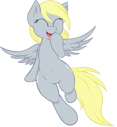 Size: 1340x1443 | Tagged: safe, artist:bork88, artist:joey darkmeat, derpy hooves, pegasus, pony, colored, female, happy, mare, simple background, solo, transparent background, vector, wide hips