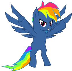 Size: 5069x5012 | Tagged: safe, artist:jhayarr23, derpibooru import, evil pie hater dash, rainbow dash, pegasus, pony, secrets and pies, absurd resolution, adorapiehater, cute, female, hugs needed, majestic, mare, simple background, smiling, solo, transparent background, vector