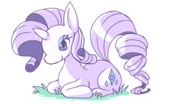 Size: 1000x600 | Tagged: safe, artist:mogura, rarity, pony, unicorn, cute, female, mare, ponyloaf, prone, raribetes, solo