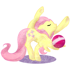 Size: 5700x5308 | Tagged: safe, artist:kna, fluttershy, pegasus, pony, absurd resolution, active stretch, ball, flexible, gymnastics, oversplit, rhythmic gymnastics