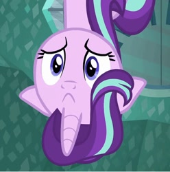 Size: 458x462 | Tagged: safe, screencap, starlight glimmer, pony, :<, faic, inverted face, sad, wat, what has science done