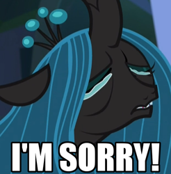 Size: 441x448 | Tagged: safe, edit, edited screencap, screencap, ocellus, queen chrysalis, changedling, changeling, changeling queen, season 8, what lies beneath, spoiler:s08, adorkable, anxiety, apology, breakdown, caption, cropped, crying, crysalis, cute, cutealis, diaocelles, disguise, disguised changeling, dork, dorkalis, drama queen, eyes closed, faic, fangs, female, floppy ears, frown, image macro, implied chrysalis, implied ocellus, majestic as fuck, mare, meta, nightmare cave, open mouth, out of context, reaction image, regret, sad, sadorable, silly, silly pony, sobbing, solo, sorry, tantrum, teary eyes, teeth, text, wall of tags, whining