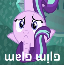 Size: 456x462 | Tagged: safe, screencap, starlight glimmer, pony, faic, glim glam, image macro, inverted face, meme, wat, what has science done