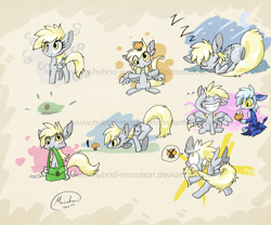 Size: 3000x2500 | Tagged: safe, artist:mahsira, derpy hooves, oc, pegasus, pony, bag, balancing, blushing, confused, cute, drawing, exclamation point, eyes closed, eyes on the prize, face down ass up, female, fluffy, frown, grin, gritted teeth, hat, letter, mail, mailbag, mare, mouth hold, muffin, nom, raised hoof, raised leg, salute mouth hold, sitting, sleeping, smiling, sneaking, spread wings, tail bite, wide eyes, zzz