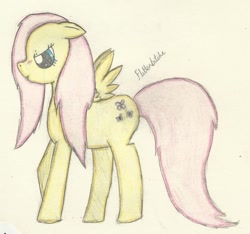 Size: 924x864 | Tagged: dead source, safe, artist:luminaria-angel, fluttershy, pegasus, pony, angry, drawing, flutterbitch, pencil drawing, traditional art