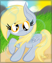 Size: 1852x2264 | Tagged: safe, artist:kelsey139, derpy hooves, bubble, cute, filly, solo