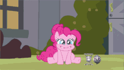 Size: 450x253 | Tagged: safe, screencap, pinkie pie, earth pony, pony, a friend in deed, animated, excited, fireworks, hub logo, pinkie being pinkie, pinkie physics, solo