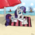 Size: 1024x1024 | Tagged: safe, artist:skune, rarity, pony, unicorn, beach, cute, magic, reading, solo, summer