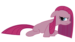 Size: 14000x7880 | Tagged: safe, artist:annietheeagle, pinkie pie, earth pony, pony, absurd resolution, floppy ears, frown, glare, looking back, pinkamena diane pie, simple background, transparent background, unhappy, vector