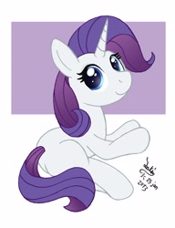 Size: 2480x3228 | Tagged: safe, artist:joakaha, rarity, pony, unicorn, female, filly, mare, purple mane, solo, white coat