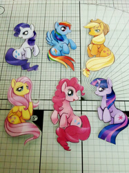 Size: 842x1123 | Tagged: safe, artist:ende26, derpibooru import, applejack, fluttershy, pinkie pie, rainbow dash, rarity, twilight sparkle, craft, irl, mane six, paper child, papercraft, photo