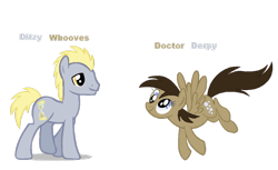 Size: 900x551 | Tagged: safe, artist:akamaru01, derpy hooves, doctor whooves, pegasus, pony, female, mare, palette swap