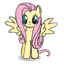 Size: 326x334 | Tagged: safe, artist:darkpsito, fluttershy, pegasus, pony, female, mare, pink mane, yellow coat