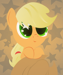 Size: 3663x4385 | Tagged: safe, artist:up1ter, applejack, earth pony, pony, cowboy hat, cute, female, filly, foal, hat, lineless, smiling, solo, younger