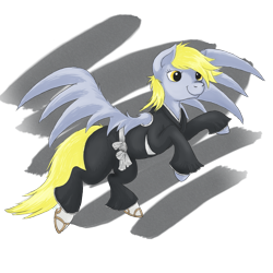 Size: 1276x1276 | Tagged: safe, artist:rukitichi, derpy hooves, pegasus, pony, bleach (manga), clothes, female, mare, shinigami, simple background, solo, transparent background