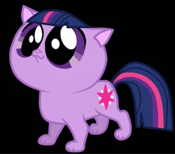 Size: 644x566 | Tagged: safe, artist:fj-c, derpibooru import, twilight sparkle, cat, black background, kitten, simple background, solo, species swap, twilight cat