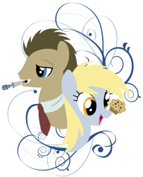 Size: 797x981 | Tagged: safe, artist:pixelkitties, derpy hooves, doctor whooves, pegasus, pony, doctor who, female, mare, muffin, simple background, sonic screwdriver, transparent background