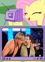 Size: 526x719 | Tagged: safe, fluttershy, pegasus, pony, elimination chamber, exploitable meme, jack swagger, tv meme, wrestling, wwe, zeb colter