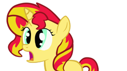 Size: 1024x576 | Tagged: safe, artist:breezyblueyt, sunset shimmer, pony, unicorn, filly, filly sunset shimmer, simple background, solo, transparent background