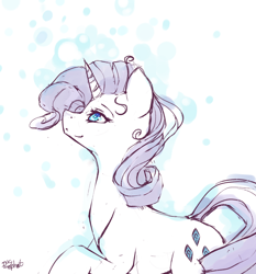 Size: 1250x1342 | Tagged: safe, artist:inkytophat, rarity, pony, unicorn, female, horn, mare, solo, white coat