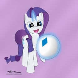 Size: 894x894 | Tagged: safe, artist:rekiara, rarity, pony, unicorn, ball, happy, solo