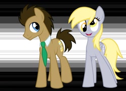 Size: 1046x763 | Tagged: safe, artist:tidalwav-3, derpy hooves, doctor whooves, pegasus, pony, female, mare, necktie