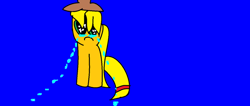 Size: 900x380 | Tagged: safe, applejack, earth pony, pony, crying, female, mare, ms paint, sad