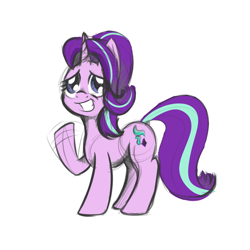 Size: 1000x1000 | Tagged: safe, artist:yakoshi, starlight glimmer, pony, unicorn, female, mare, solo, waving