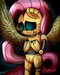 Size: 1024x1280 | Tagged: safe, artist:extradan, fluttershy, cyborg, pegasus, pony, female, flutterbot, mare