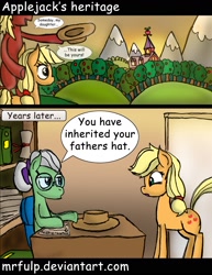 Size: 1300x1684 | Tagged: safe, artist:mrfulp, applejack, oc, earth pony, pony, applejack's parents, comic, parent