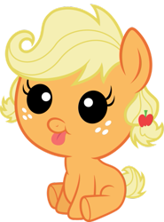 Size: 443x600 | Tagged: safe, applejack, earth pony, pony, babyjack, foal, simple background, solo, transparent background, vector