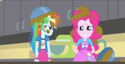 Size: 1364x702 | Tagged: safe, derpibooru import, screencap, pinkie pie, rainbow dash, equestria girls, pinkie on the one, rainbow rocks, squee