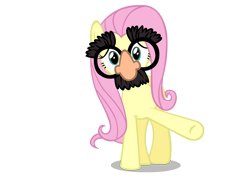 Size: 1168x843 | Tagged: safe, artist:scootaloooo, fluttershy, pegasus, pony, groucho mask, simple background, swapped cutie marks, transparent background, vector